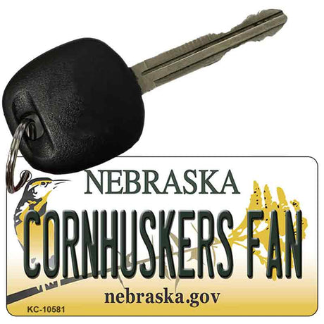 Cornhuskers Fan Nebraska State License Plate Tag Novelty Key Chain KC-10581