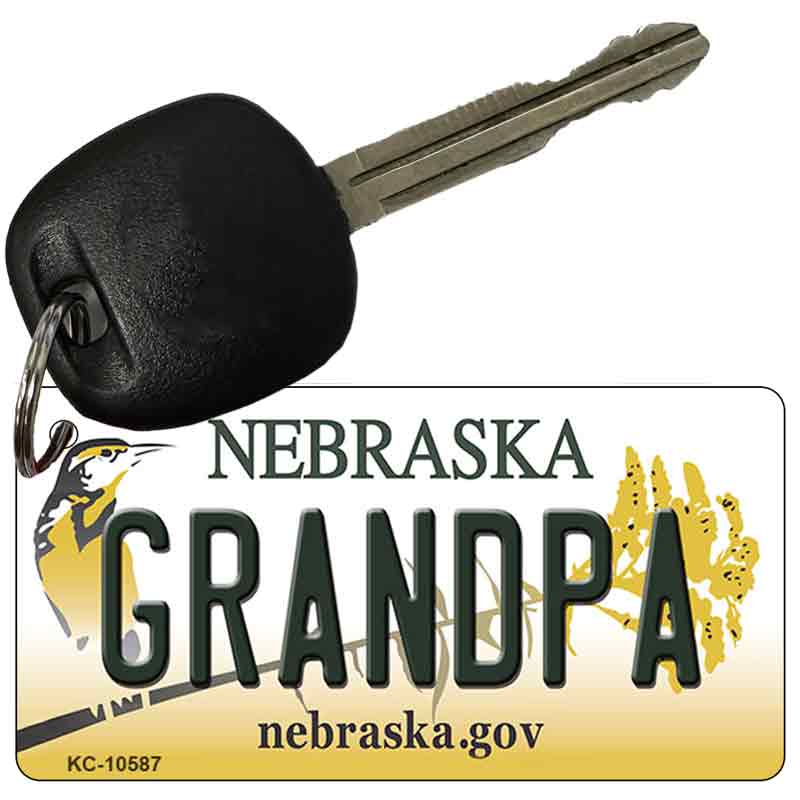 Grandpa Nebraska State License Plate Tag Novelty Key Chain KC-10587