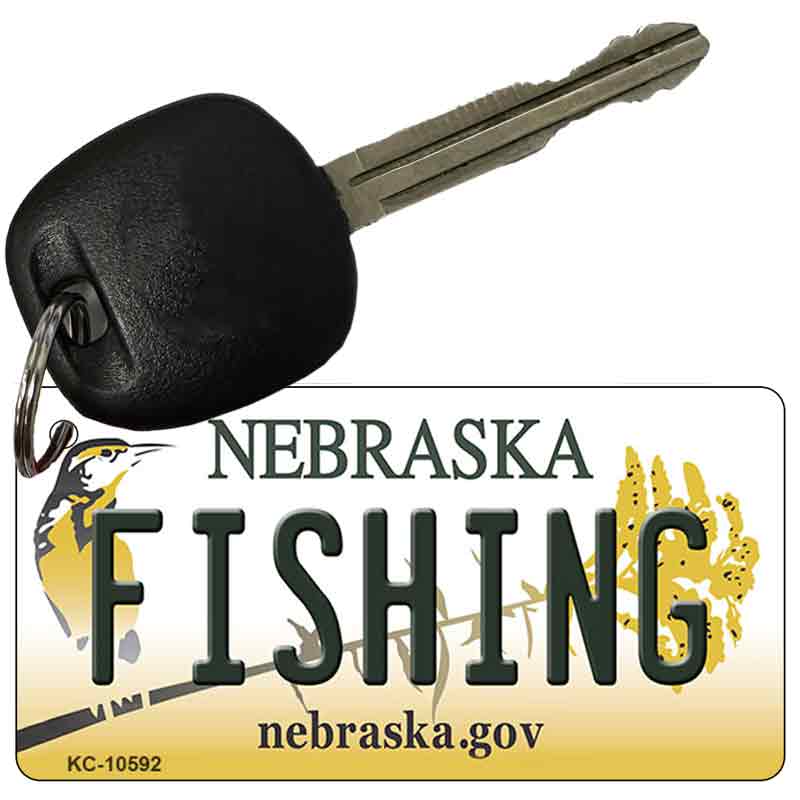 Fishing Nebraska State License Plate Tag Novelty Key Chain KC-10592