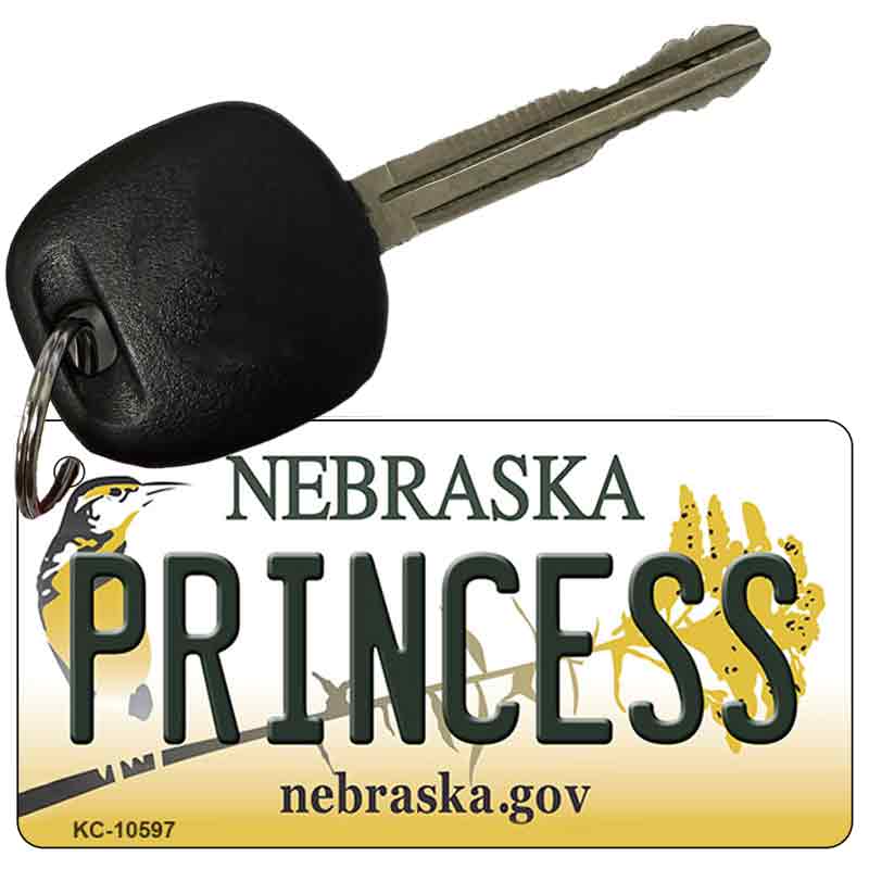 Princess Nebraska State License Plate Tag Novelty Key Chain KC-10597