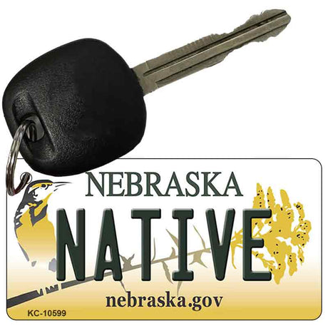 Native Nebraska State License Plate Tag Novelty Key Chain KC-10599