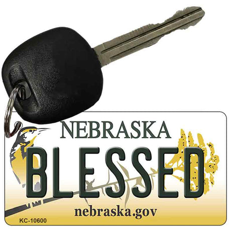 Blessed Nebraska State License Plate Tag Novelty Key Chain KC-10600