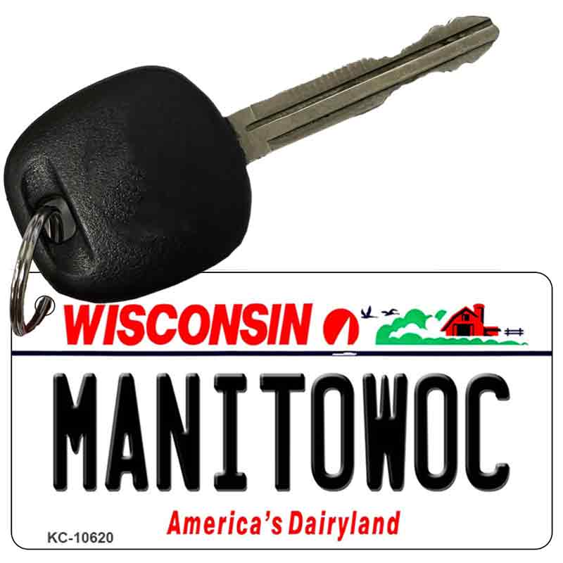 Manitowoc Wisconsin License Plate Tag Novelty Key Chain KC-10620