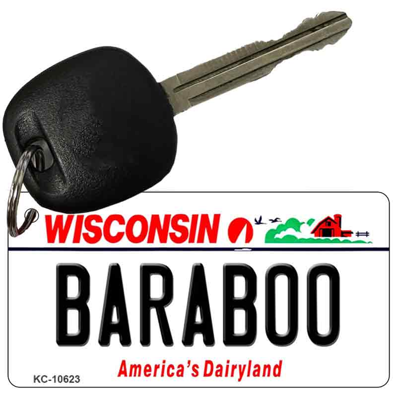 Baraboo Wisconsin License Plate Tag Novelty Key Chain KC-10623