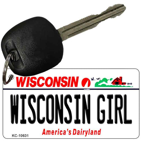 Wisconsin Girl License Plate Tag Novelty Key Chain KC-10631