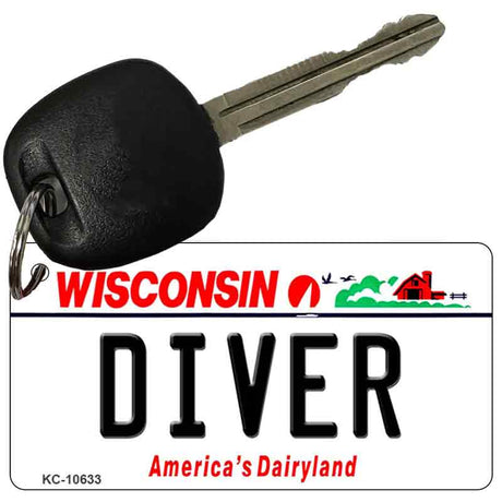 Diver Wisconsin License Plate Tag Novelty Key Chain KC-10633