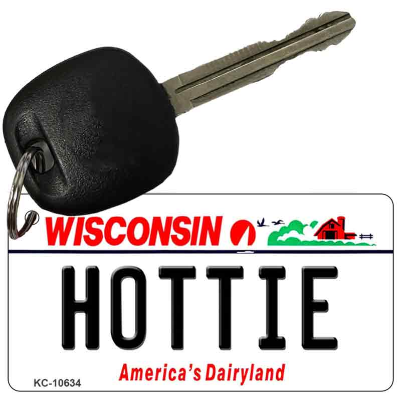 Hottie Wisconsin License Plate Tag Novelty Key Chain KC-10634