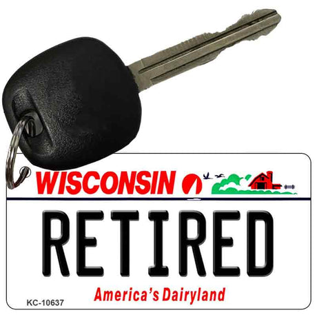 Retired Wisconsin License Plate Tag Novelty Key Chain KC-10637