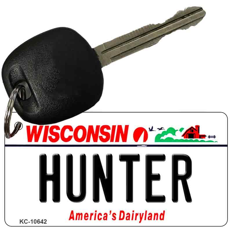 Hunter Wisconsin License Plate Tag Novelty Key Chain KC-10642