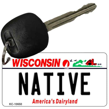 Native Wisconsin License Plate Tag Novelty Key Chain KC-10650