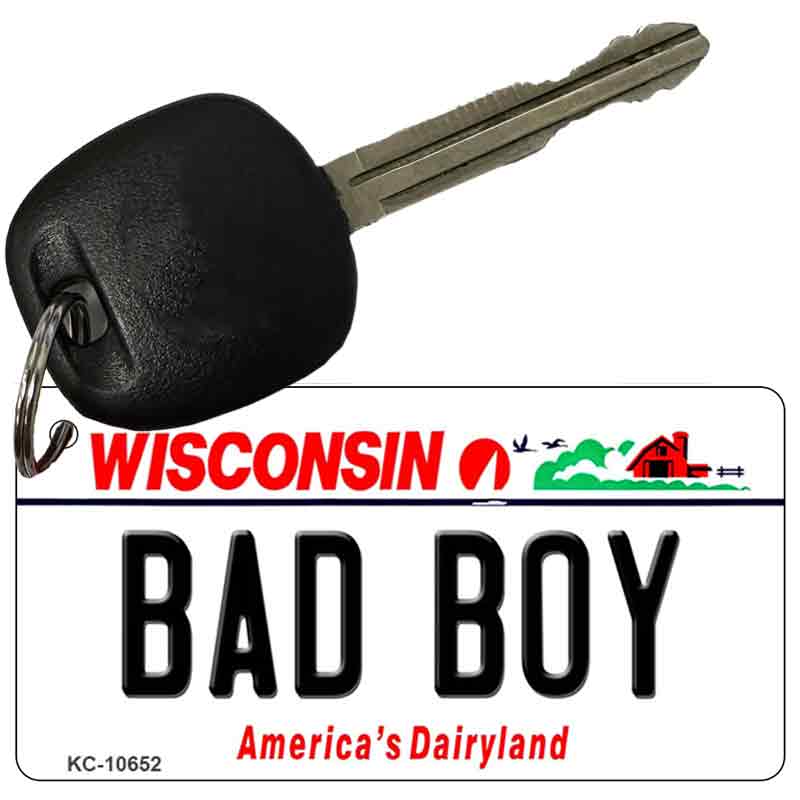 Bad Boy Wisconsin License Plate Tag Novelty Key Chain KC-10652