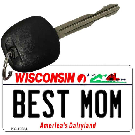 Best Mom Wisconsin License Plate Tag Novelty Key Chain KC-10654