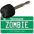 Zombie Vermont License Plate Tag Novelty Key Chain KC-10679