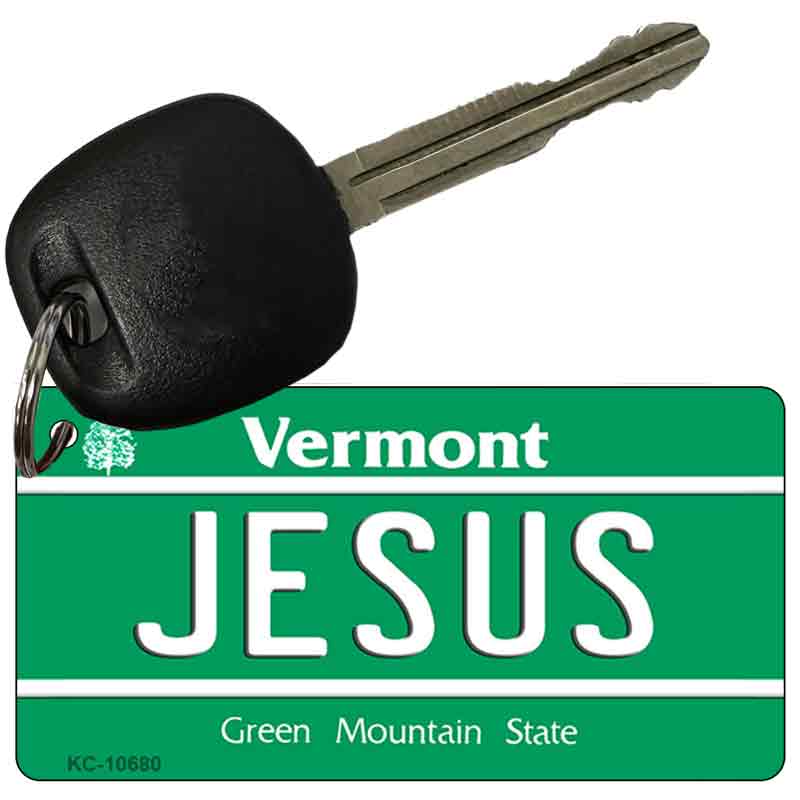 Jesus Vermont License Plate Tag Novelty Key Chain KC-10680