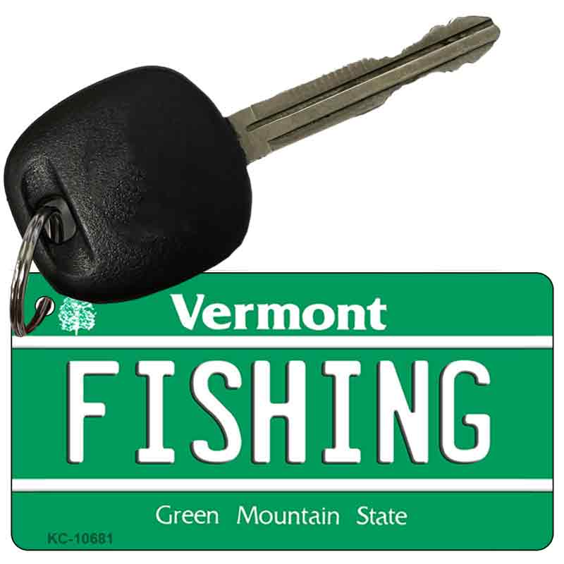 Fishing Vermont License Plate Tag Novelty Key Chain KC-10681