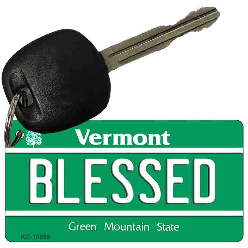 Blessed Vermont License Plate Tag Novelty Key Chain KC-10689