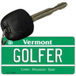 Golfer Vermont License Plate Tag Novelty Key Chain KC-10690