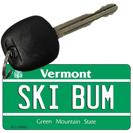 Ski Bum Vermont License Plate Tag Novelty Key Chain KC-10692