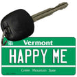 Happy Me Vermont License Plate Tag Novelty Key Chain KC-10694