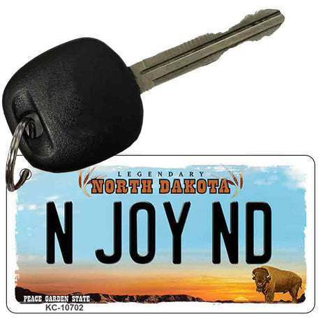 N Joy ND North Dakota State License Plate Tag Key Chain KC-10702