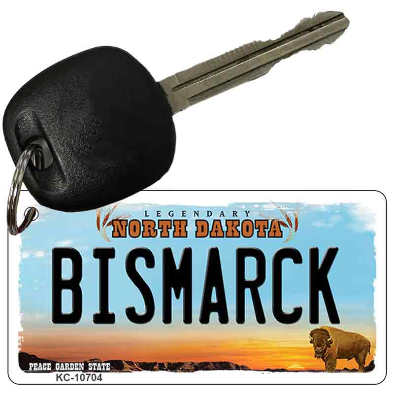 Bismarck North Dakota State License Plate Tag Key Chain KC-10704