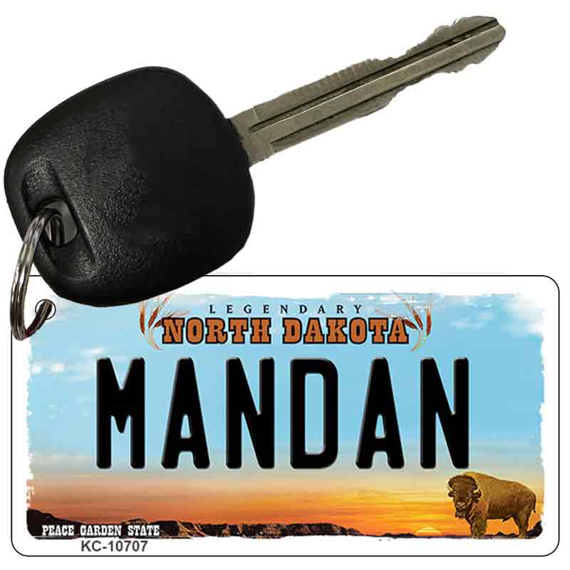 Mandan North Dakota State License Plate Tag Key Chain KC-10707