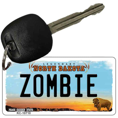 Zombie North Dakota State License Plate Tag Key Chain KC-10710