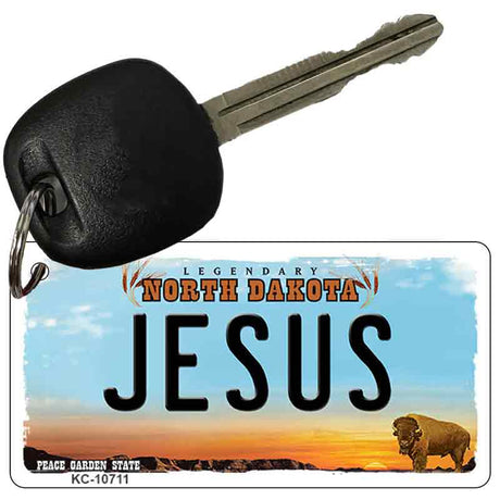 Jesus North Dakota State License Plate Tag Key Chain KC-10711