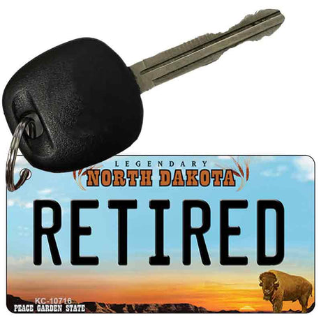 Retired North Dakota State License Plate Tag Key Chain KC-10716