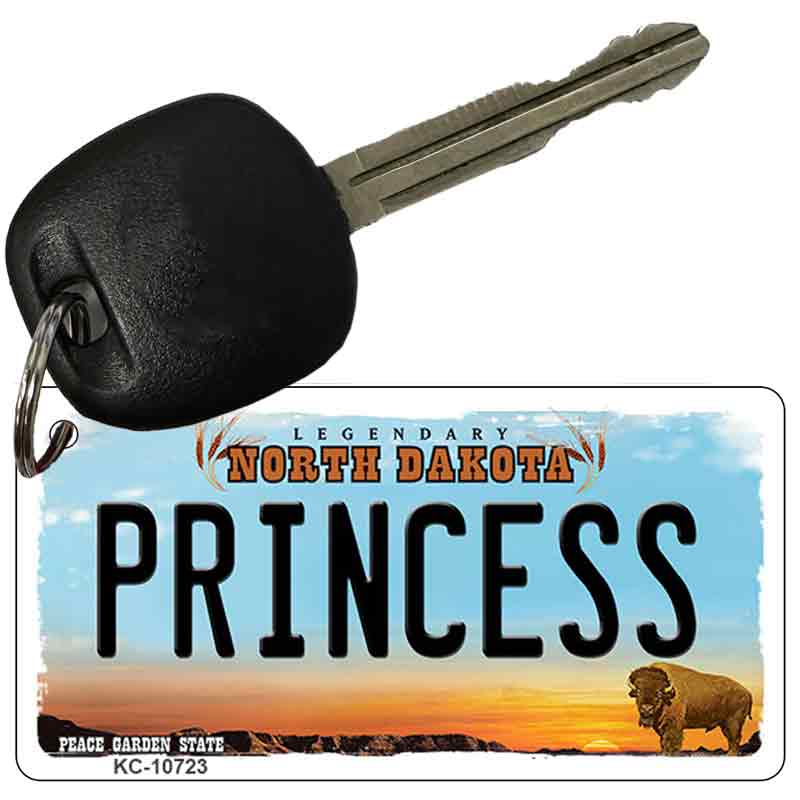 Princess North Dakota State License Plate Tag Key Chain KC-10723