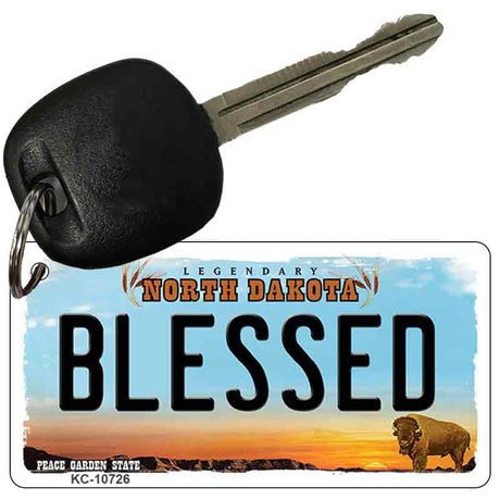 Blessed North Dakota State License Plate Tag Key Chain KC-10726