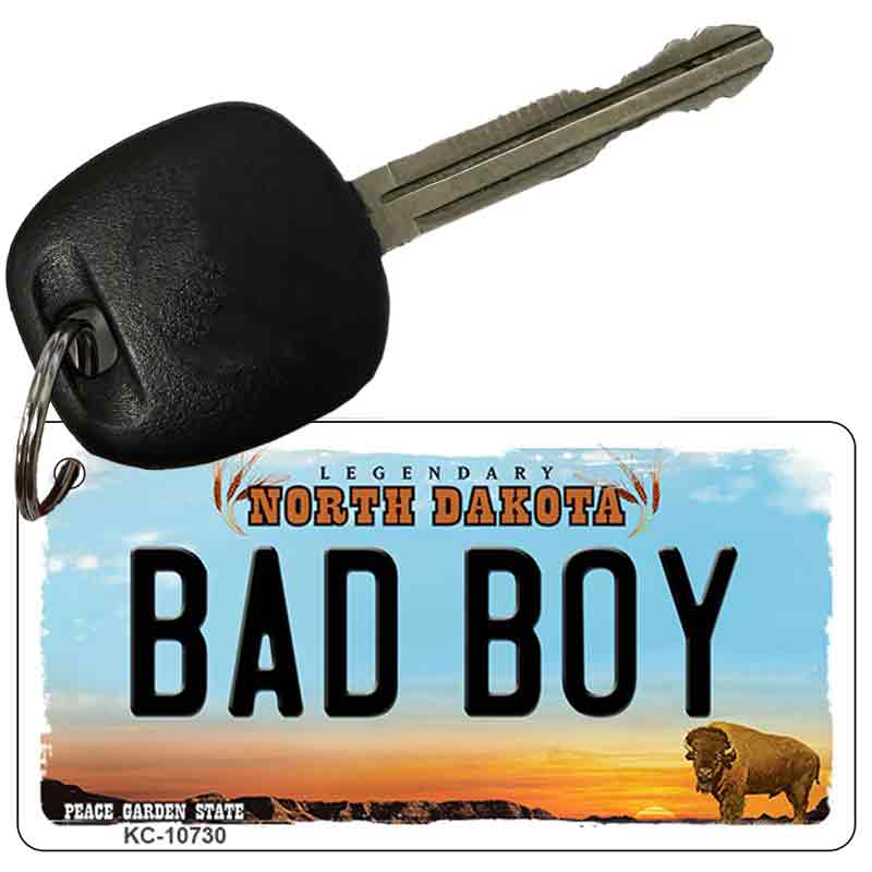 Bad Boy North Dakota State License Plate Tag Key Chain KC-10730