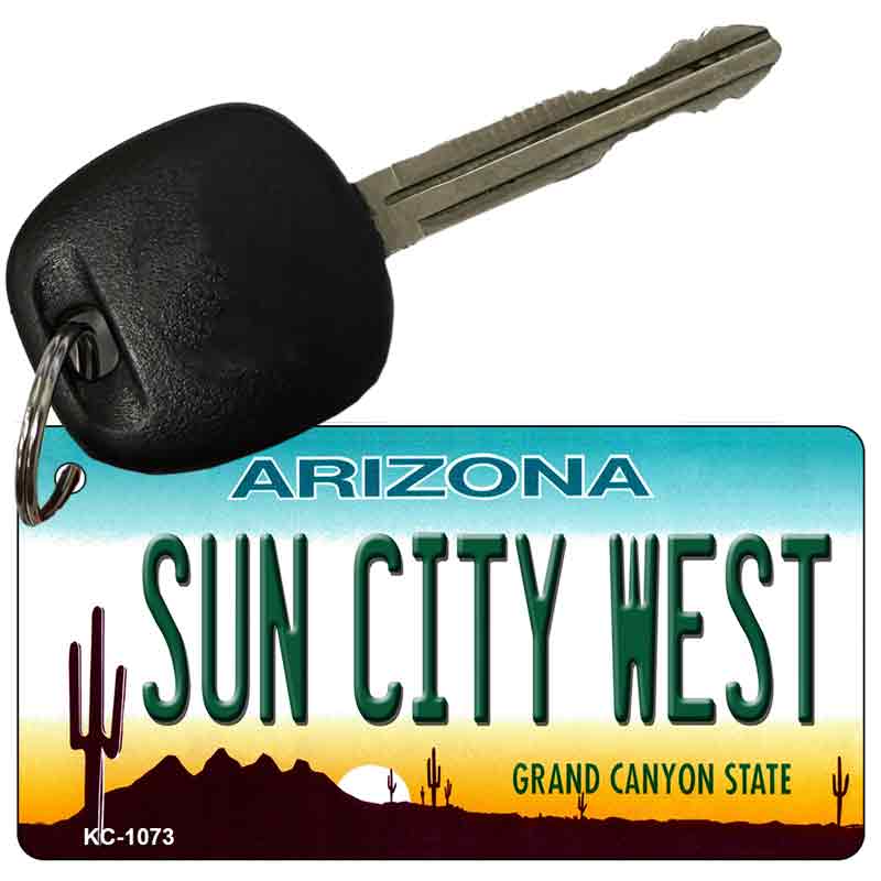 Sun City West Arizona State License Plate Tag Key Chain KC-1073