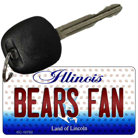 Bears Fan Illinois State License Plate Tag Key Chain KC-10762