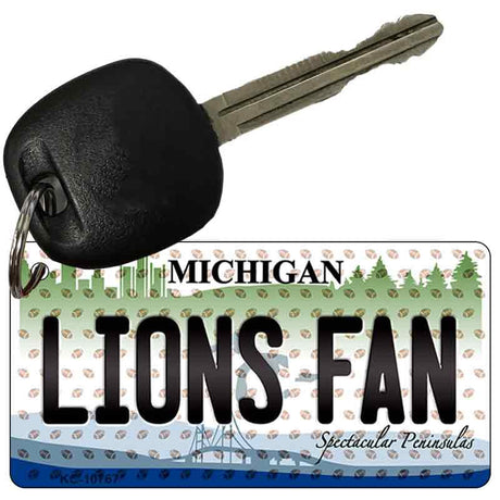 Lions Fan Michigan State License Plate Tag Key Chain KC-10767