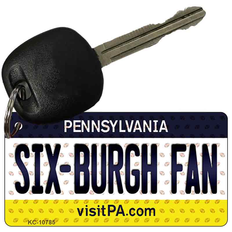 Six-Burgh Fan Pennsylvania State License Plate Tag Key Chain KC-10785