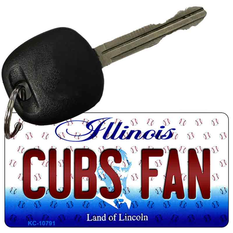 Cubs Fan Illinois State License Plate Tag Key Chain KC-10791