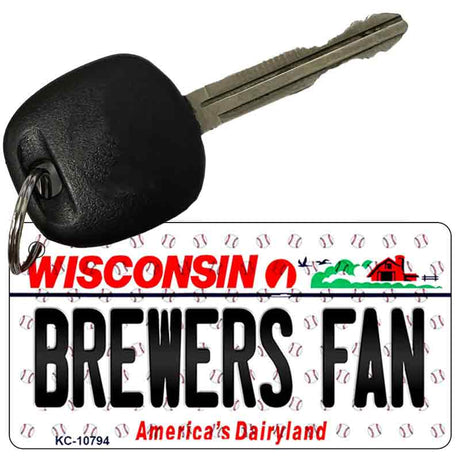 Brewers Fan Wisconsin State License Plate Tag Key Chain KC-10794