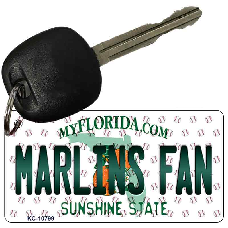 Marlins Fan Florida State License Plate Tag Key Chain KC-10799