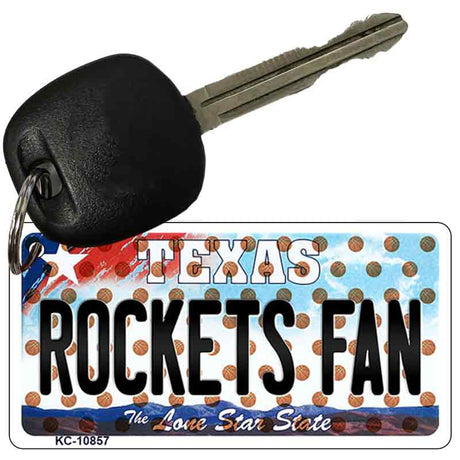 Rockets Fan Texas State License Plate Tag Key Chain KC-10857