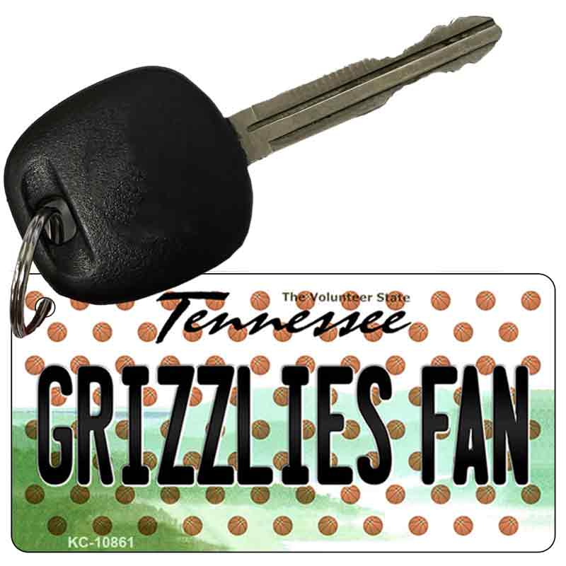 Grizzlies Fan Tennessee State License Plate Tag Key Chain KC-10861