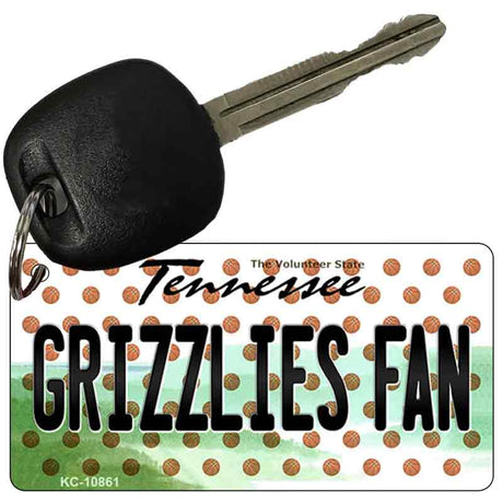 Grizzlies Fan Tennessee State License Plate Tag Key Chain KC-10861