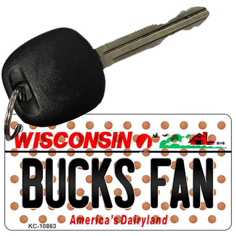 Bucks Fan Wisconsin State License Plate Tag Key Chain KC-10863