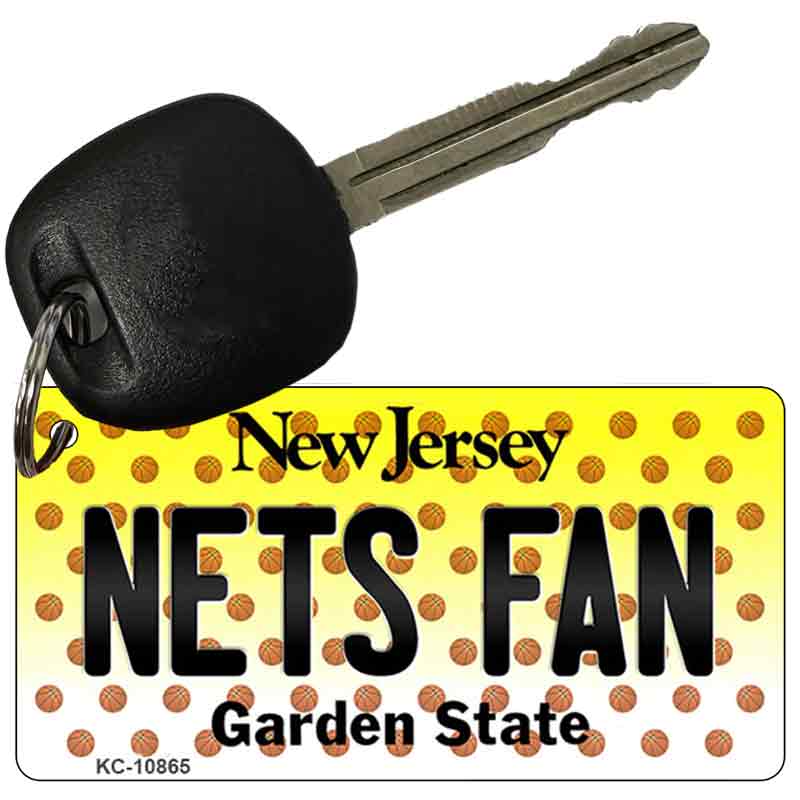 Nets Fan New Jersey State License Plate Tag Key Chain KC-10865