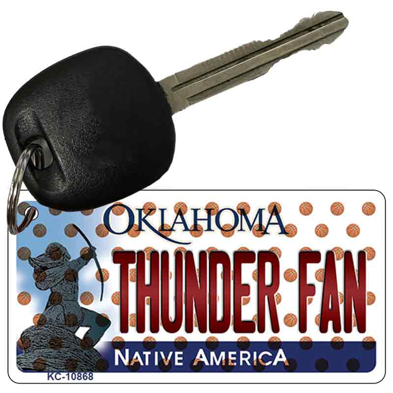 Thunder Fan Oklahoma State License Plate Tag Key Chain KC-10868