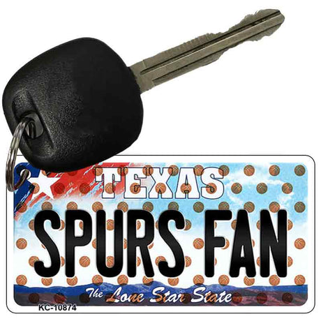 Spurs Fan Texas State License Plate Tag Key Chain KC-10874