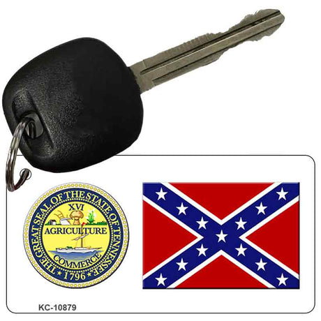 Confederate Flag Tennessee Seal Novelty Metal Key Chain KC-10879