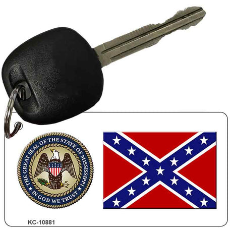 Confederate Flag Mississippi Seal Novelty Metal Key Chain KC-10881