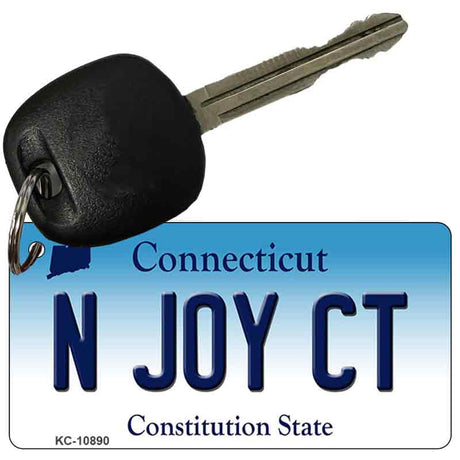 N Joy CT Connecticut State License Plate Tag Key Chain KC-10890