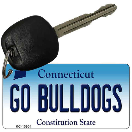 Go Bulldogs Connecticut State License Plate Tag Key Chain KC-10904